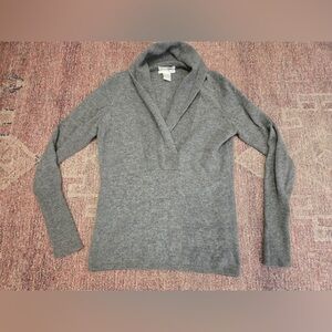 Keira grey cashmere faux wrap v neck sweater size small
